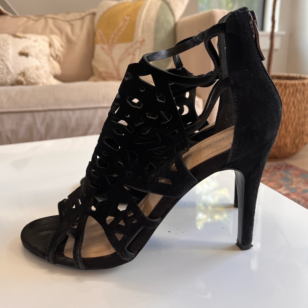 BCBGeneration Suede Black Cutout Heels